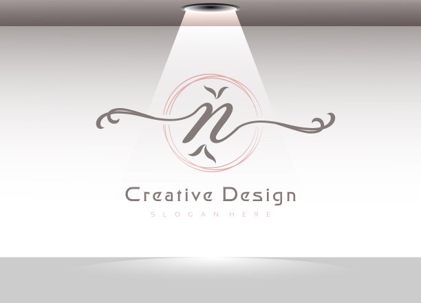 字体优雅的字母n标志模板图片下载