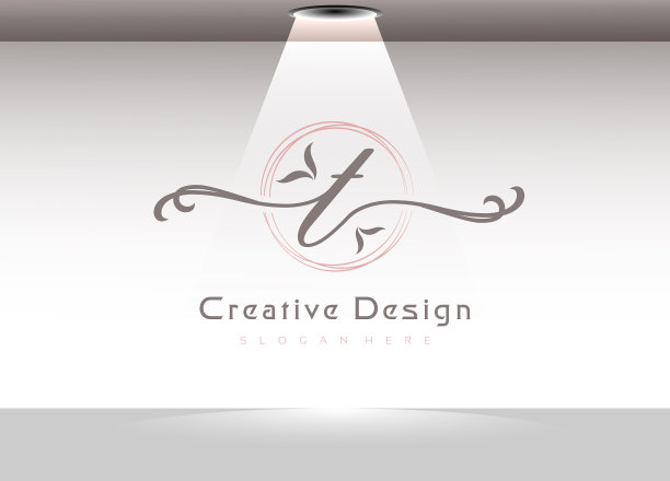 字体优雅的字母t标志模板图片下载