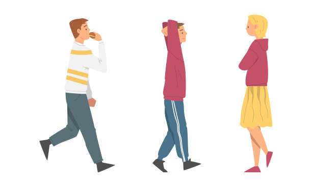 各种人走在街上，形成了卡通图片下载