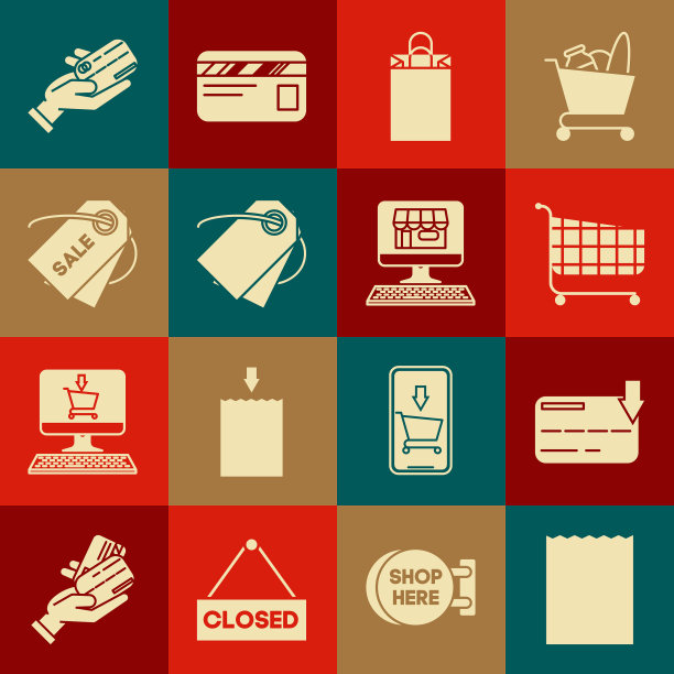 集纸购物袋信用卡购物推车图片下载