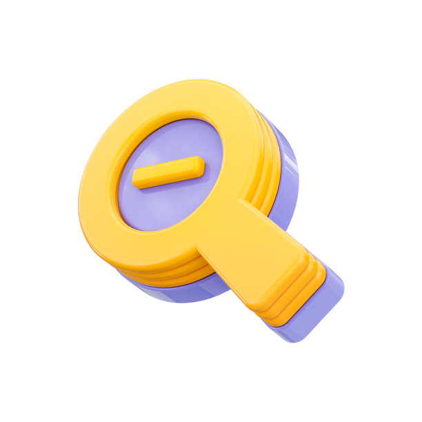 缩小放大镜图标3d渲染概念图片下载