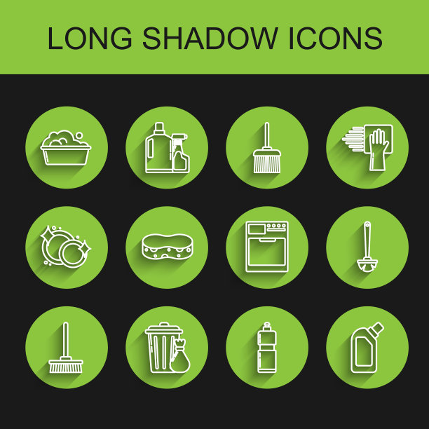 设置线拖把垃圾桶和垃圾袋塑料图片下载