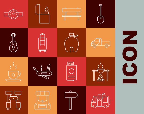 设置房车露营拖车营火和锅图片下载