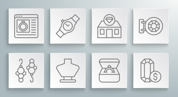 设置线耳环，腕表项链图片下载