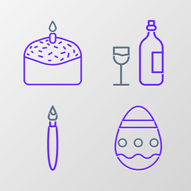 设置线复活节彩蛋颜料刷酒瓶用图片下载