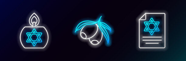 设定行torah卷轴燃烧蜡烛和橄榄图片下载