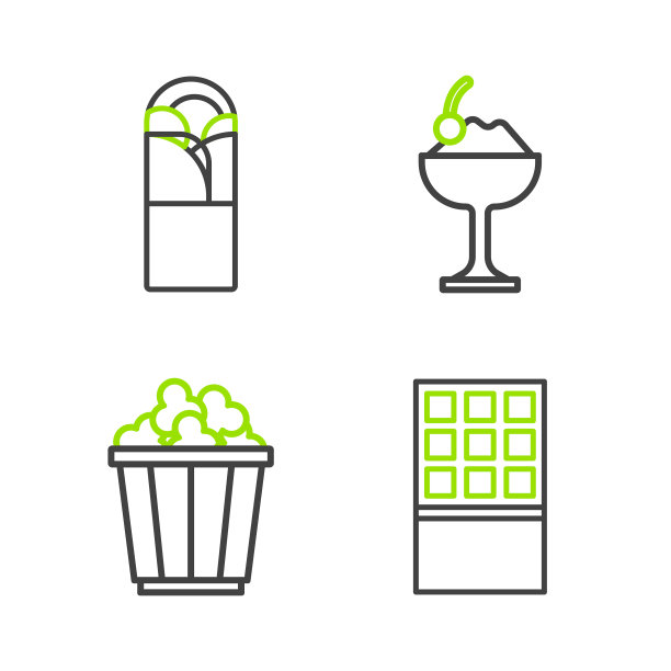 把巧克力棒爆米花放在盒装冰淇淋里图片下载