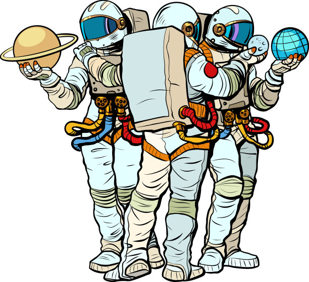 宇航员观看并探索地球上的行星图片下载