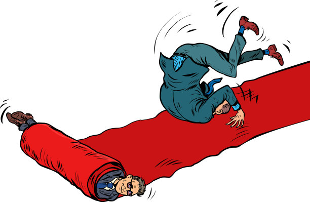 一位商人正从红地毯上滚下来图片下载