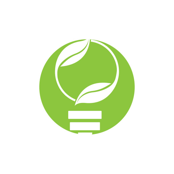 绿叶和灯光标志设计图片下载