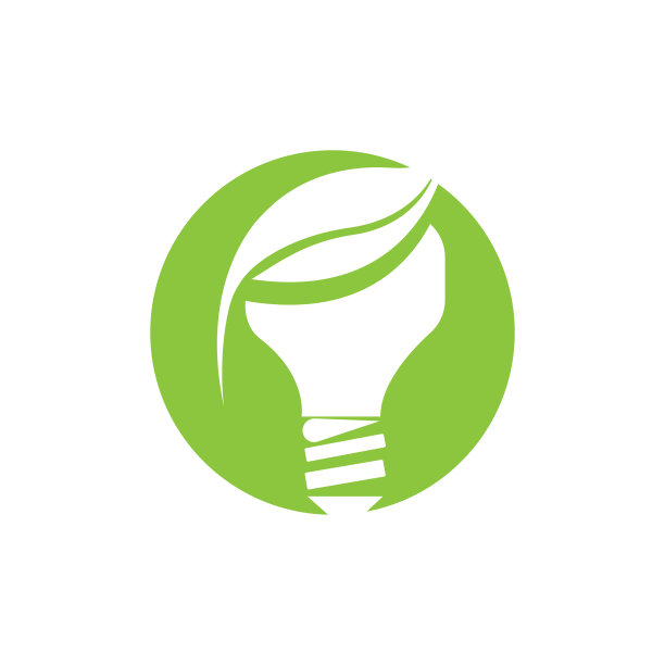 绿叶和灯光标志设计图片下载