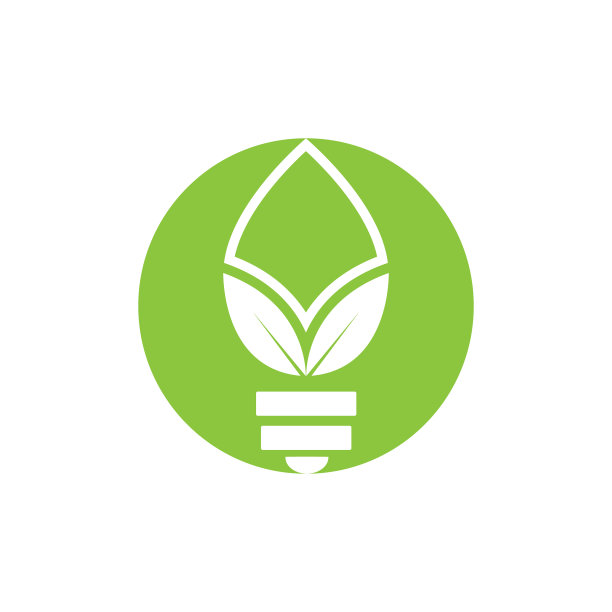 绿叶和灯光标志设计图片下载