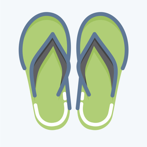 适合夏天涂鸦的图标人字拖图片下载