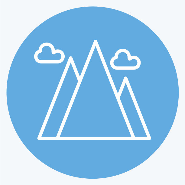 图标山适合夏天的象征蓝色图片下载