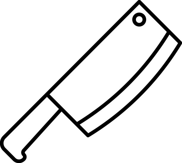 切菜刀线艺术屠夫图标设计图片下载