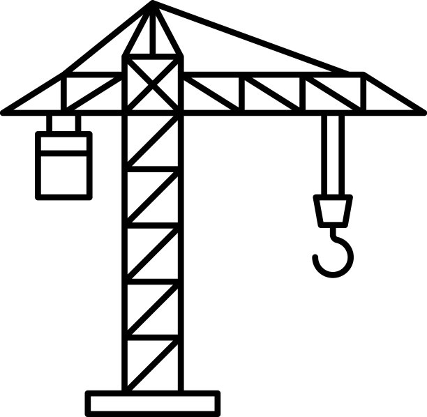 起重机线条艺术图标设计模板图片下载