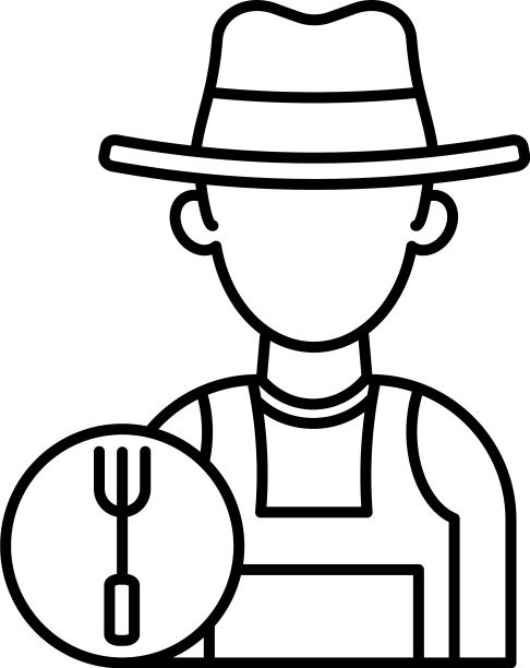 农民线条艺术图标设计模板图片下载