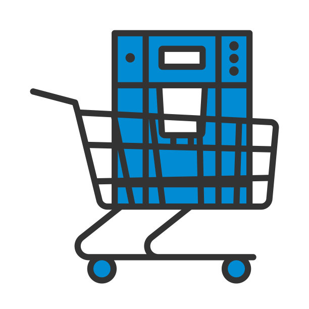 购物车与咖啡机图标图片下载