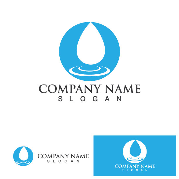 水滴Logo模板向量图片下载