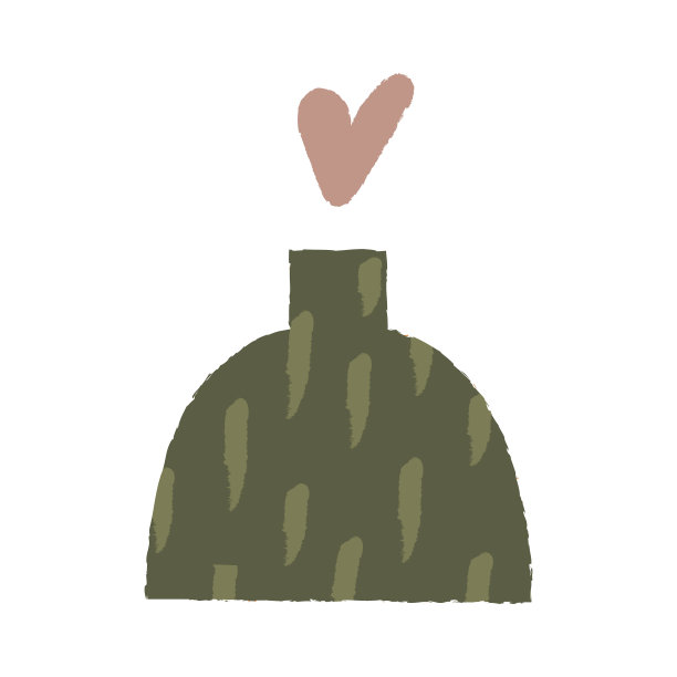 绿色陶瓷花瓶，有质感，有爱心图片下载