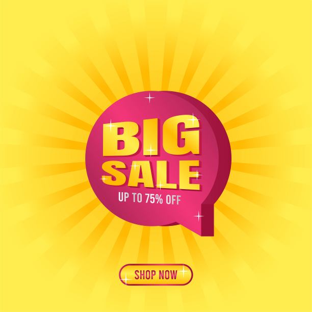 大减价折扣横幅模板推广矢量插图图片下载