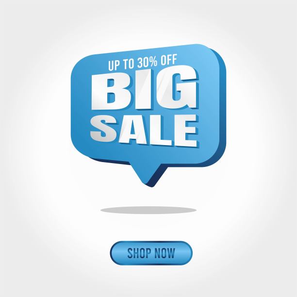 大减价折扣横幅模板推广矢量插图图片下载