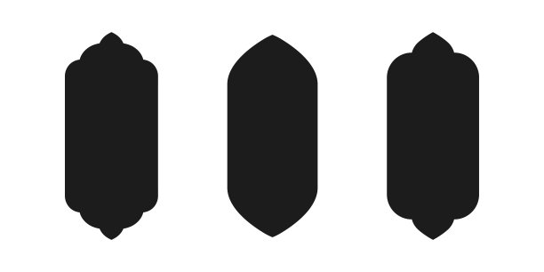 伊斯兰风格窗户或门拱造型，阿拉伯框架，斋月剪影图标图片下载