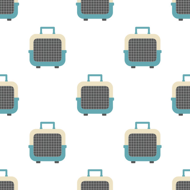 无缝模式的宠物载体，矢量插图图片下载