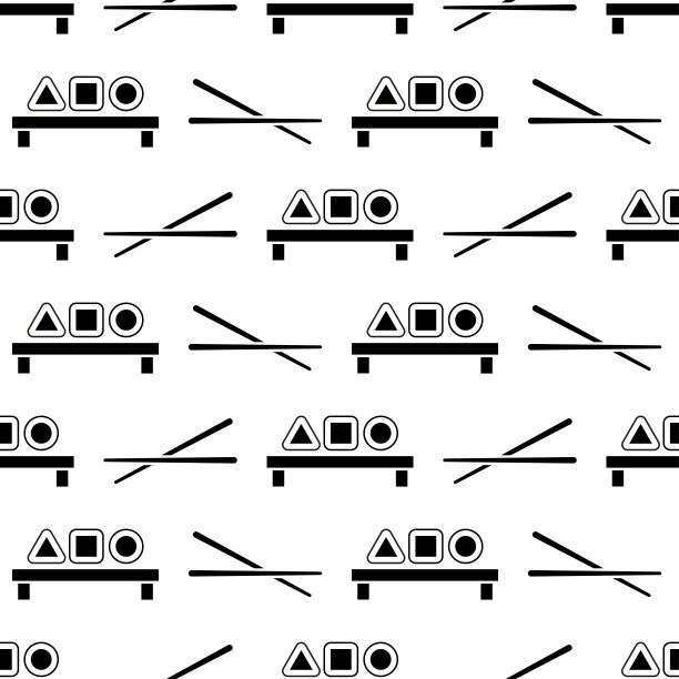 寿司无缝模式。寿司卷用筷子。平面设计的日本传统食物。白底寿司盘。设计面料，墙纸，包装纸，包装。矢量图图片下载