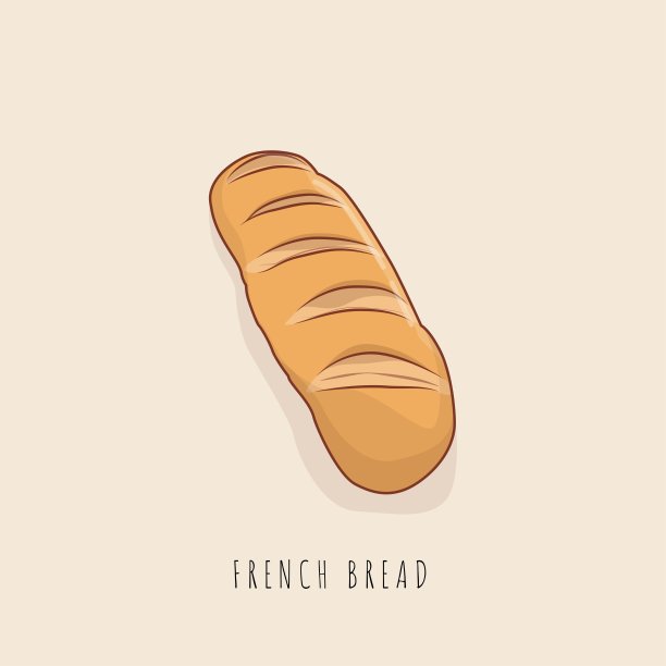法国面包模板在卡通设计中用于食品广告模板设计图片下载