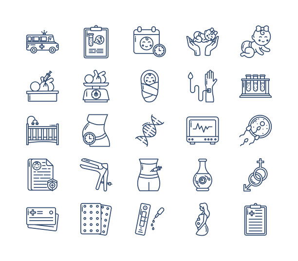 怀孕和产妇图标集图片下载