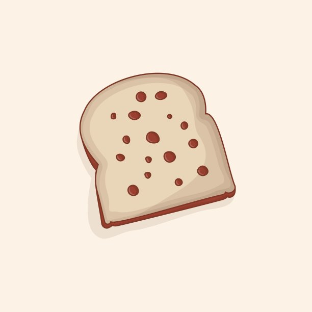 葡萄干切片面包卡通设计用于食品模板设计图片下载