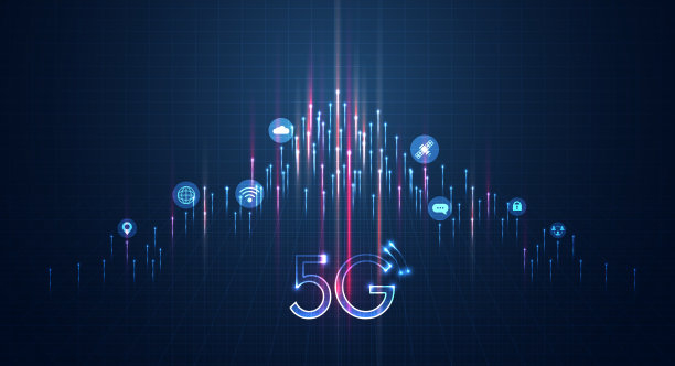 互联网业务的通信技术。5g或6g技术无线数据传输、高速互联网的光纤、快速线和未来背景。矢量设计图片下载