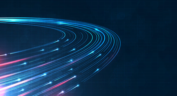 蓝光条纹，光纤，高速线，5g或6g技术无线数据传输的未来背景，高速互联网抽象。互联网络的概念。矢量设计图片下载