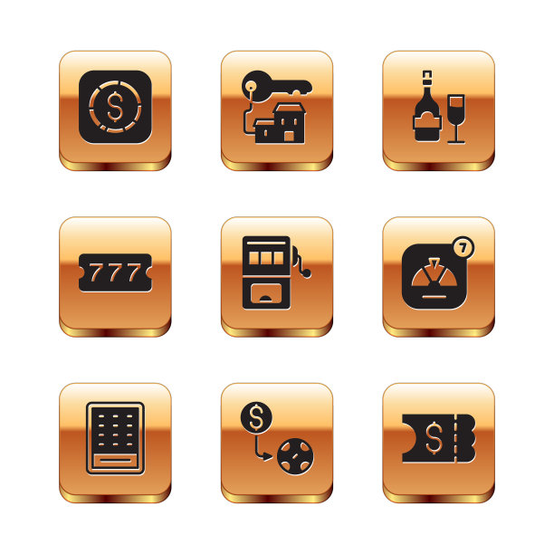 设置硬币和美元彩票赌场图片下载