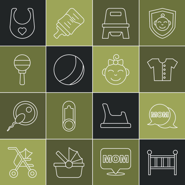 套线婴儿床摇篮床言语泡泡妈妈图片下载