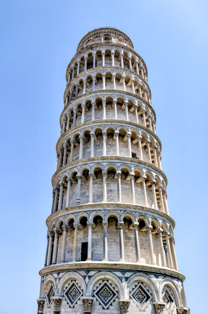 比萨斜塔的建筑细节图片下载