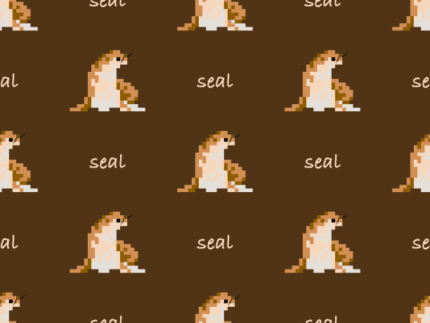 印章卡通人物无缝图案图片下载