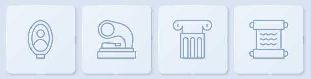 博物馆古装线人像画图片下载