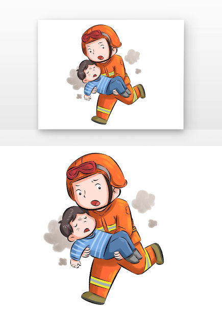 119防火消防员救人图片下载