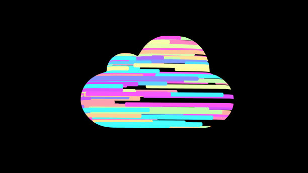 元云，3D插画，现代数字世界云技术的象征图片下载