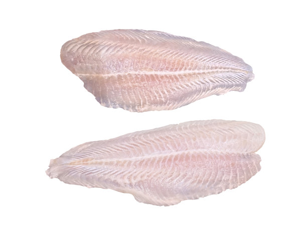 新鲜的多利鱼片，切片，孤立在白色背景。图片下载