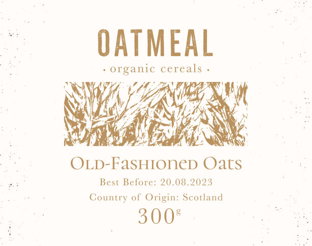 一套可定制的天然健康食品燕麦标签。谷物燕麦产品包装模板。化妆品、药房、面包店的现代设计图片下载
