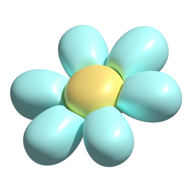 3d卡通风格的雏菊花。可爱的蓝甘菊。三维渲染弹簧插图。适合装饰节日装饰，派对，产品，社交网络和网站的横幅。图片下载