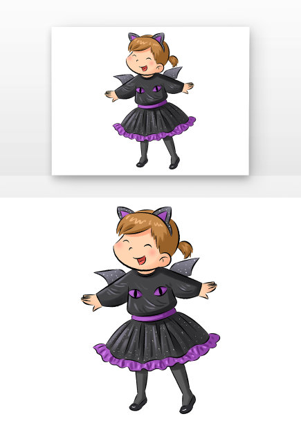 万圣节可爱女巫儿童图片下载