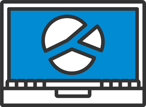 笔记本电脑与分析图表图标图片下载