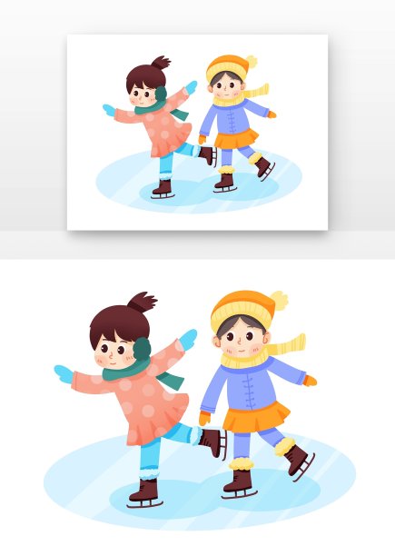 卡通滑雪儿童图片下载