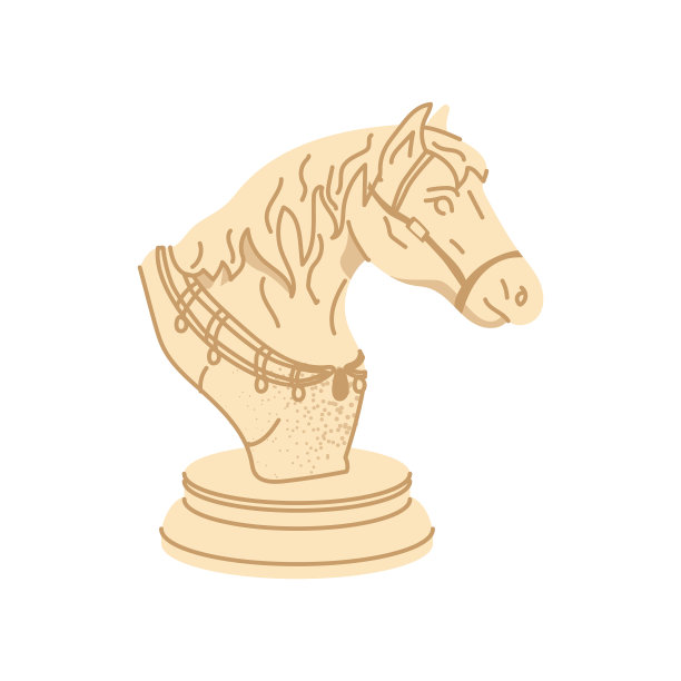 仿古塑像的动物马雕塑图片下载