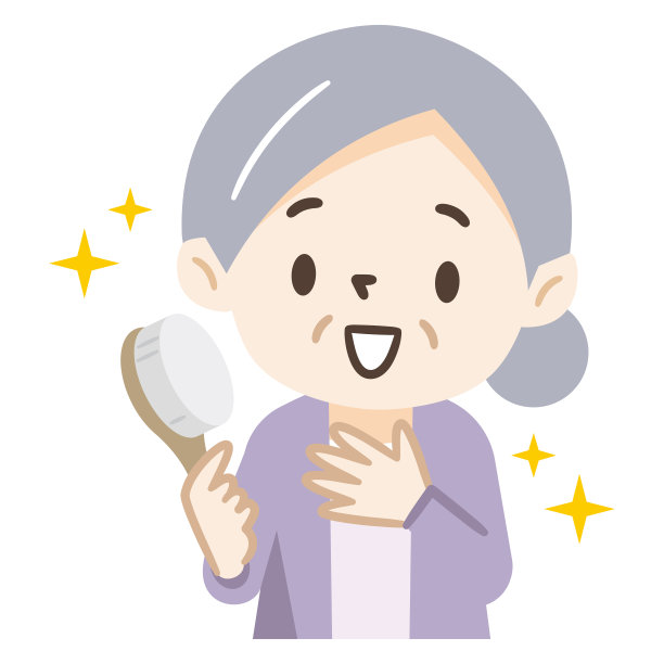 矢量插图的一个老年妇女梳理自己图片下载