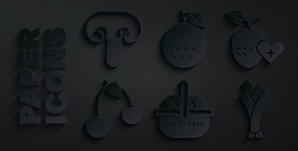 集篮子和食物健康水果樱桃韭菜图片下载